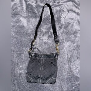 Black Coach Shoulder Bag w/ Adjustable Strap